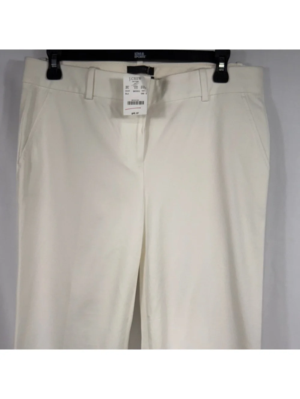 NWT J.Crew Factory Stretch Cotton White Straight Leg Pants Women’s Size 6T Tall
